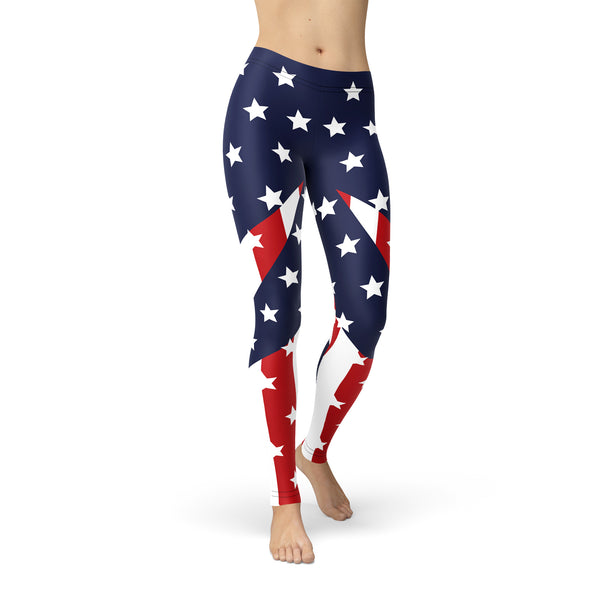 Womens American Flag Leggings - Bagzio