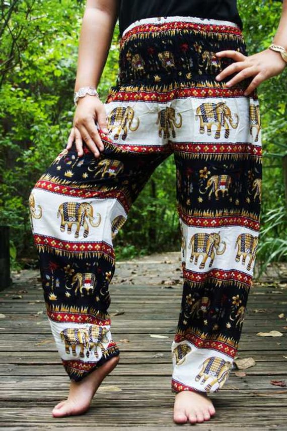 Black ELEPHANT Pants Women Harem Pants Boho Pants - Bagzio