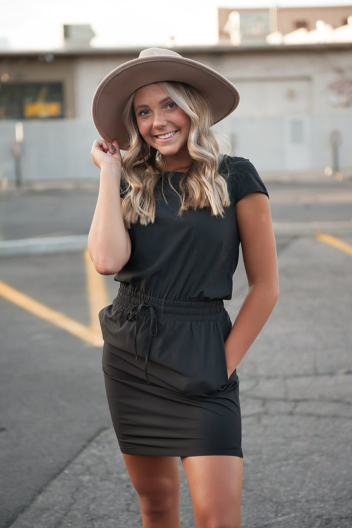 DT Women's DOWNTOWN Lightweight Dress in Black - Bagzio